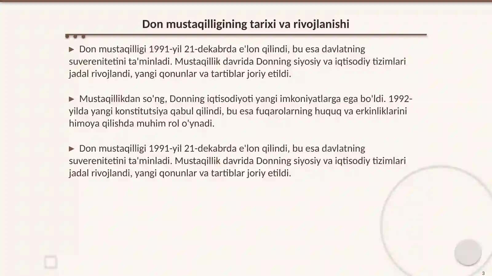 Don mustaqilligining tarixi va rivojlanishi 3