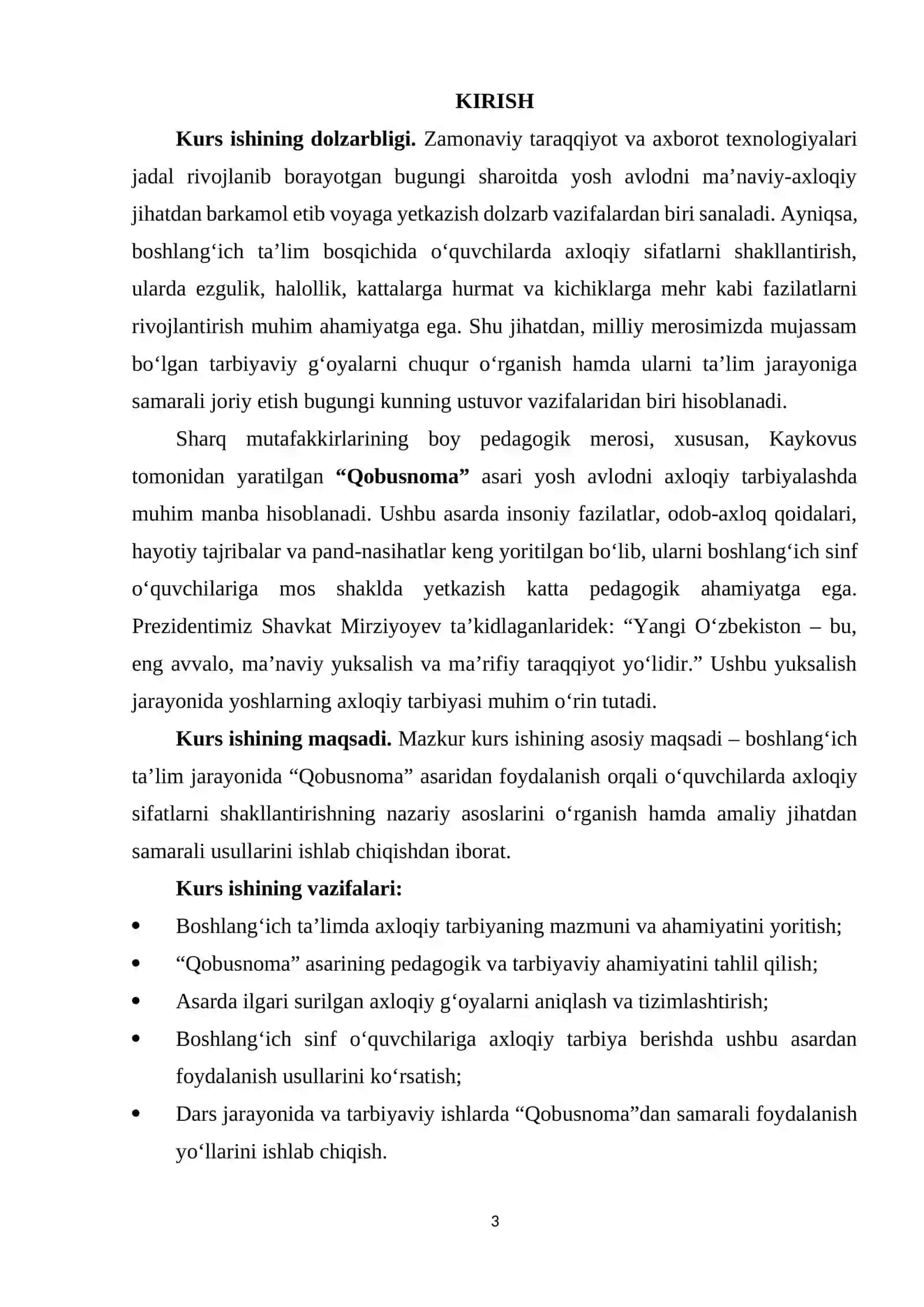 Axloqiy tarbiyada Kaykovusning “Qobusnoma” asaridan foydalanish 3