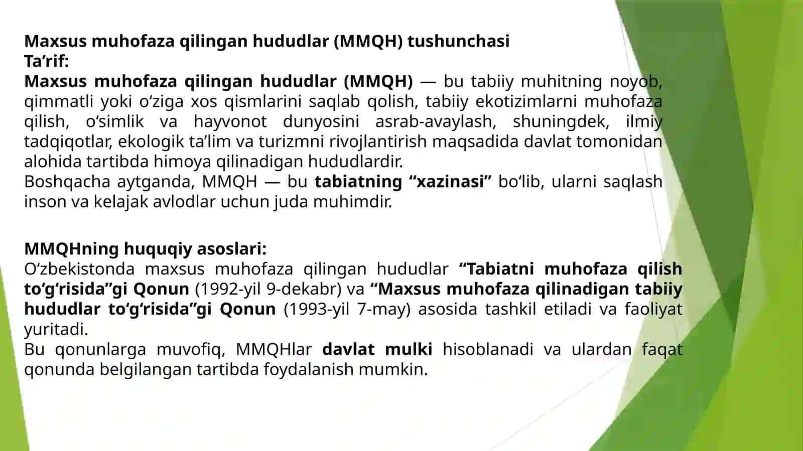 Maxsus muhofaza qilingan hududlar (MMQH) 3