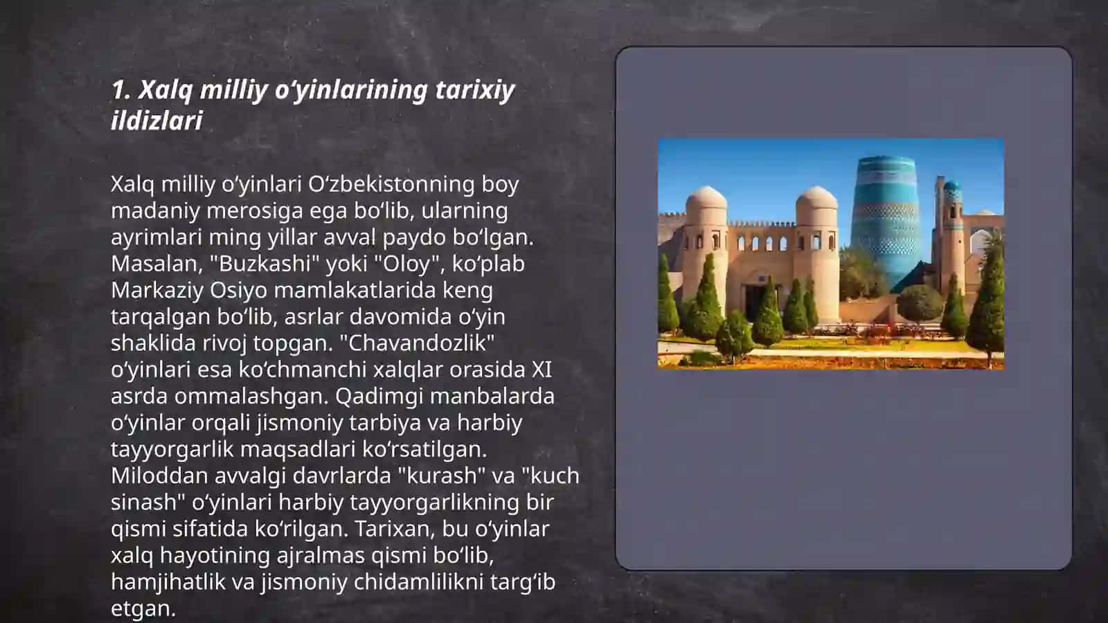 Turizmda xalqimizning milliy madaniy merosidagi milliy oʻyinlaridan foydalanish 3