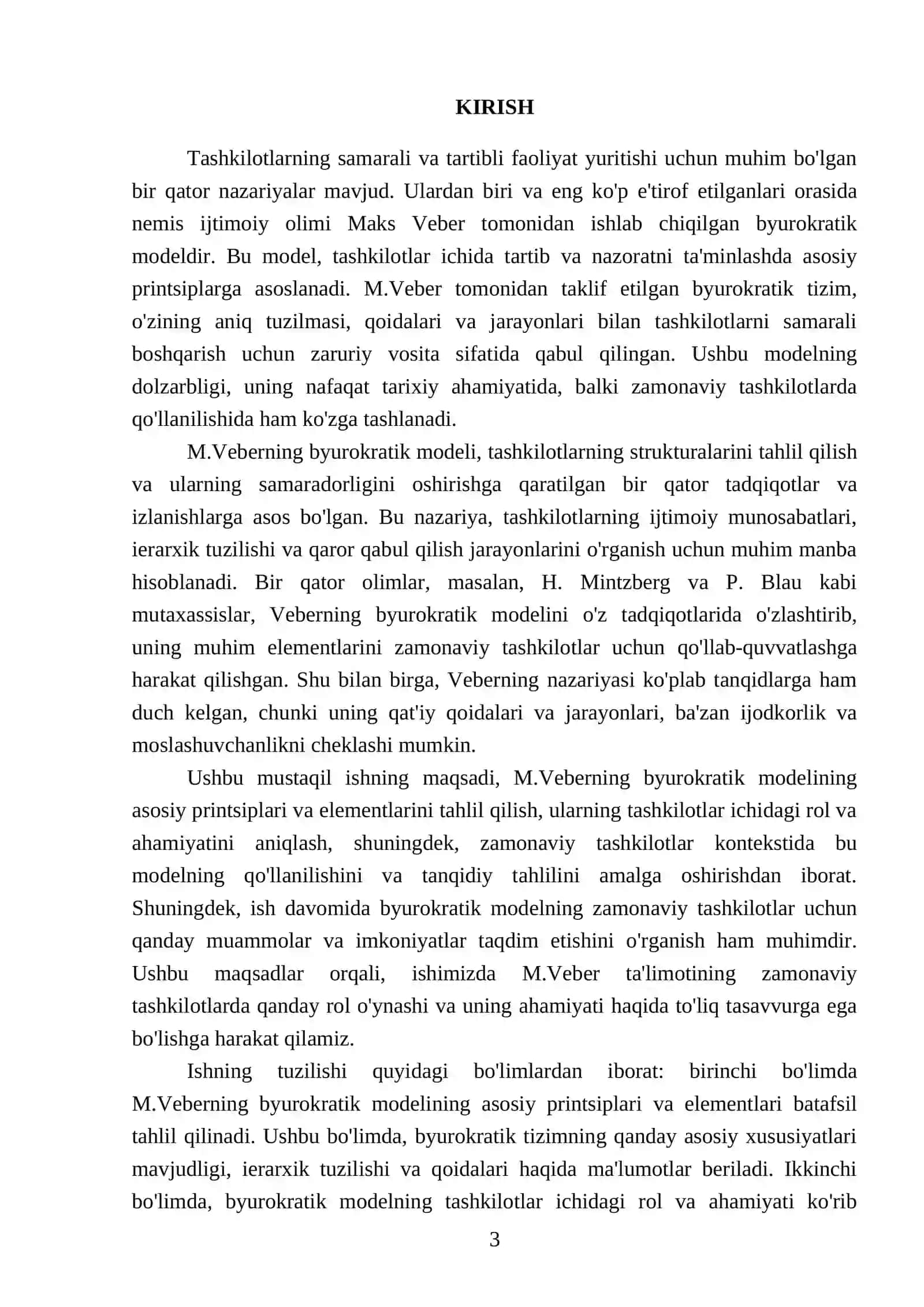 Tashkilotning byurokratik modeli: M.Veber ta'limoti 3