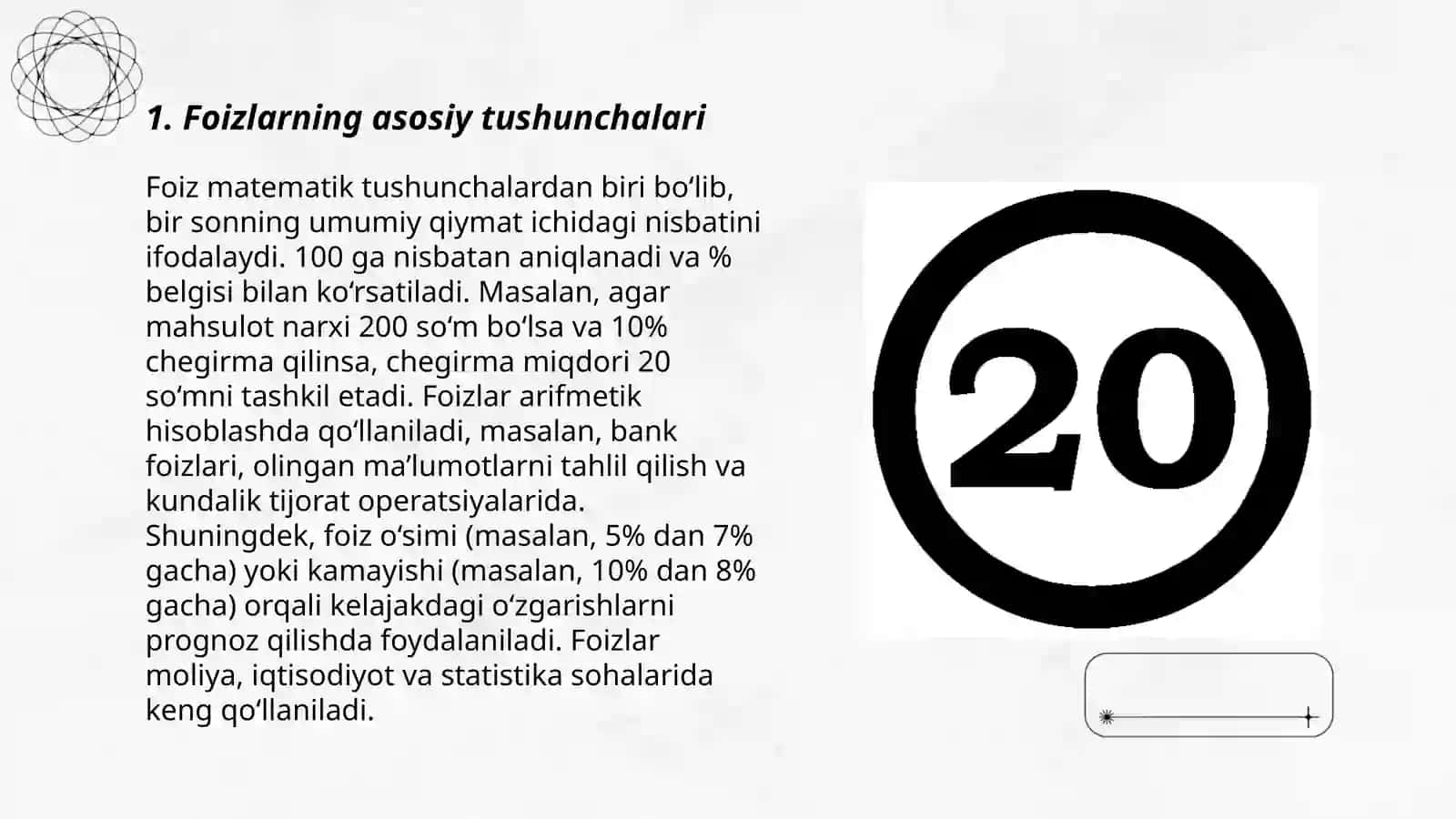 Foiz da matnli masalalar 3