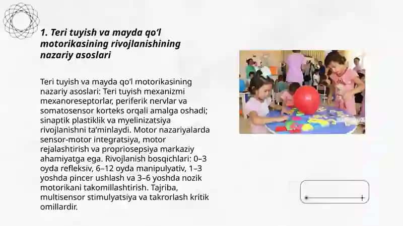 Teri tuyish va mayda qoʻl motorikasini rivojlantirish 3