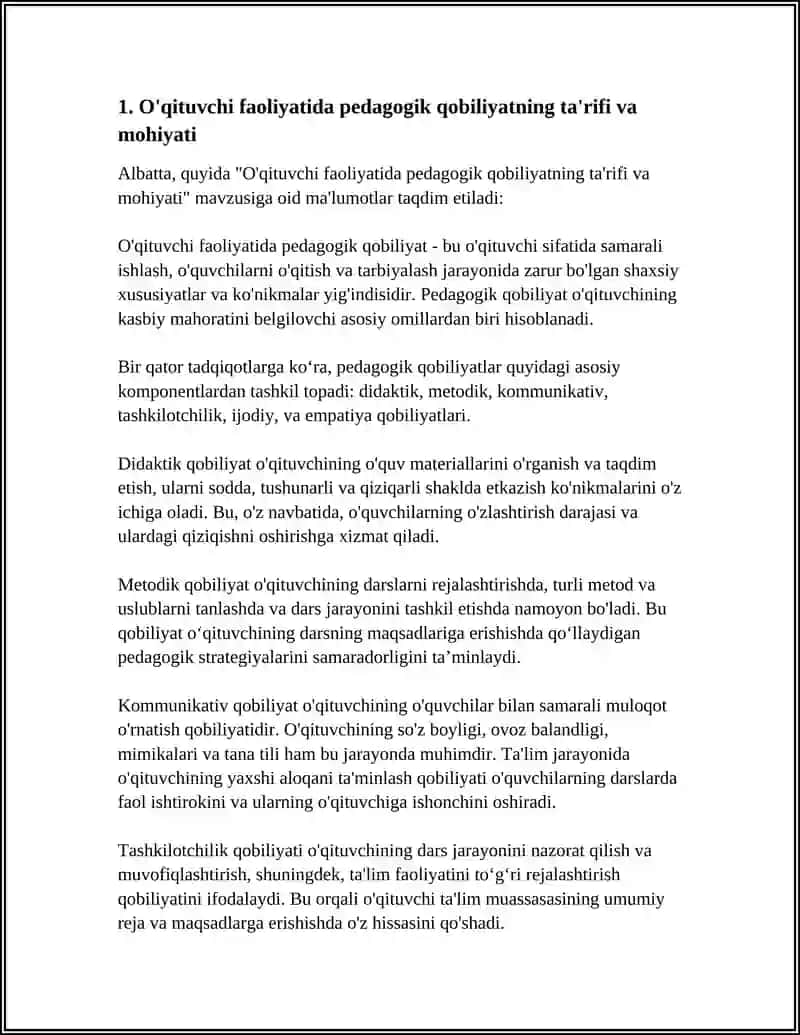 O'QITUVCHI FAOLIYATIDA PEDAGOGIK QOBILIYAT VA UNING TURLARI 3