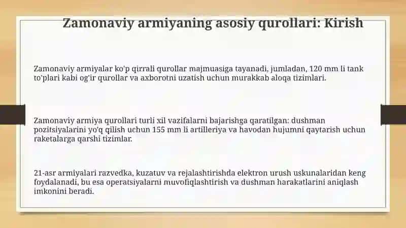 Zamonaviy armiyaning qurollari 3