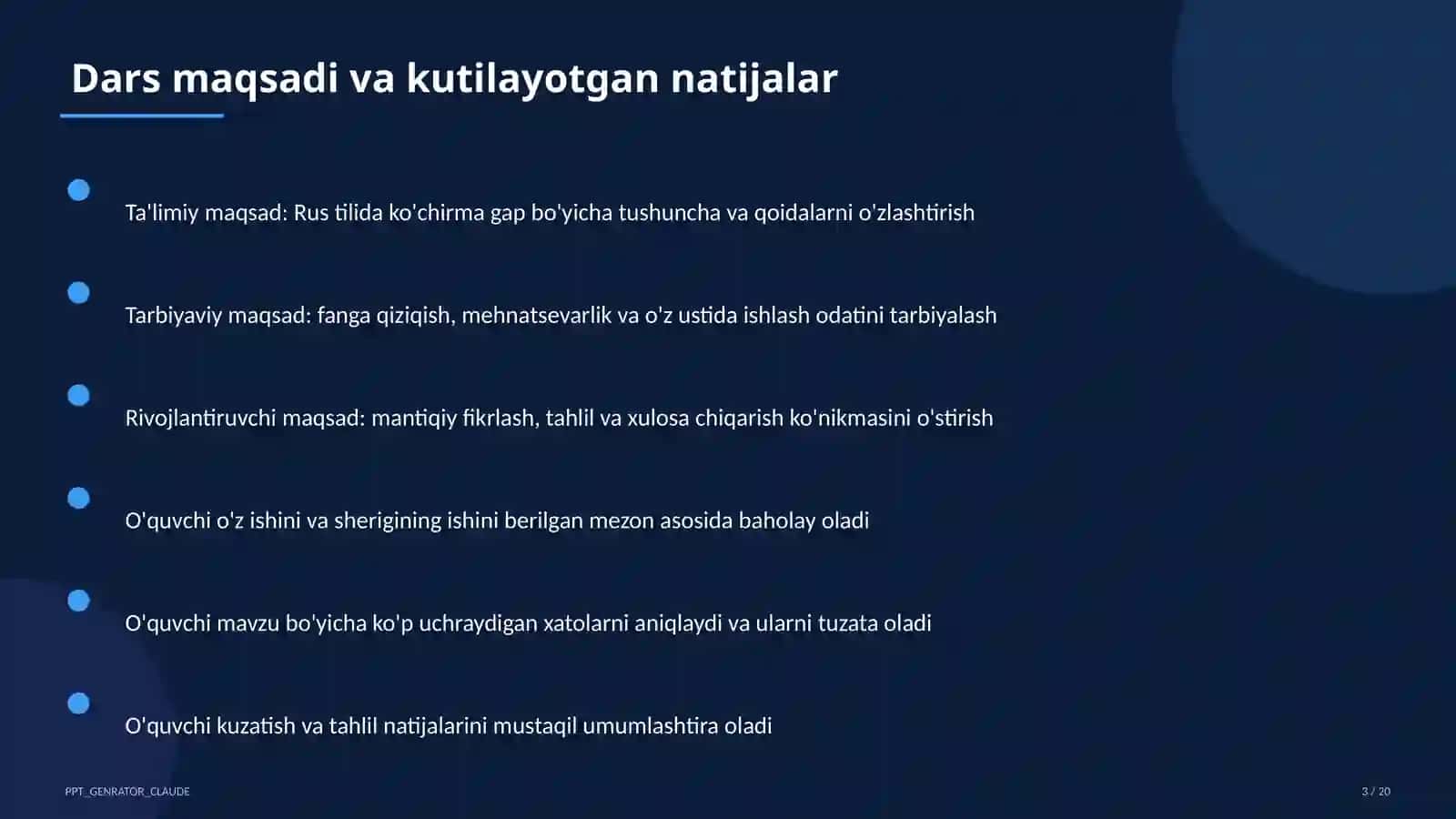 Rus tilida ko'chirma gap (9-sinf) 3
