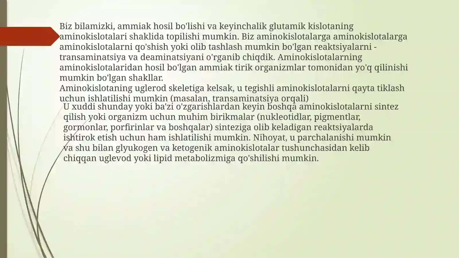 Niymatova Sayyoraning biokimyo fanidan tayyorlagan Mustaqilishi 3