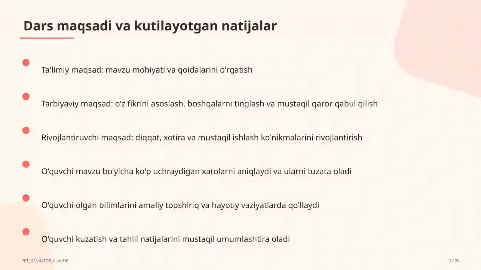 Ona tili (5–11) — takrorlash darsi uchun 3