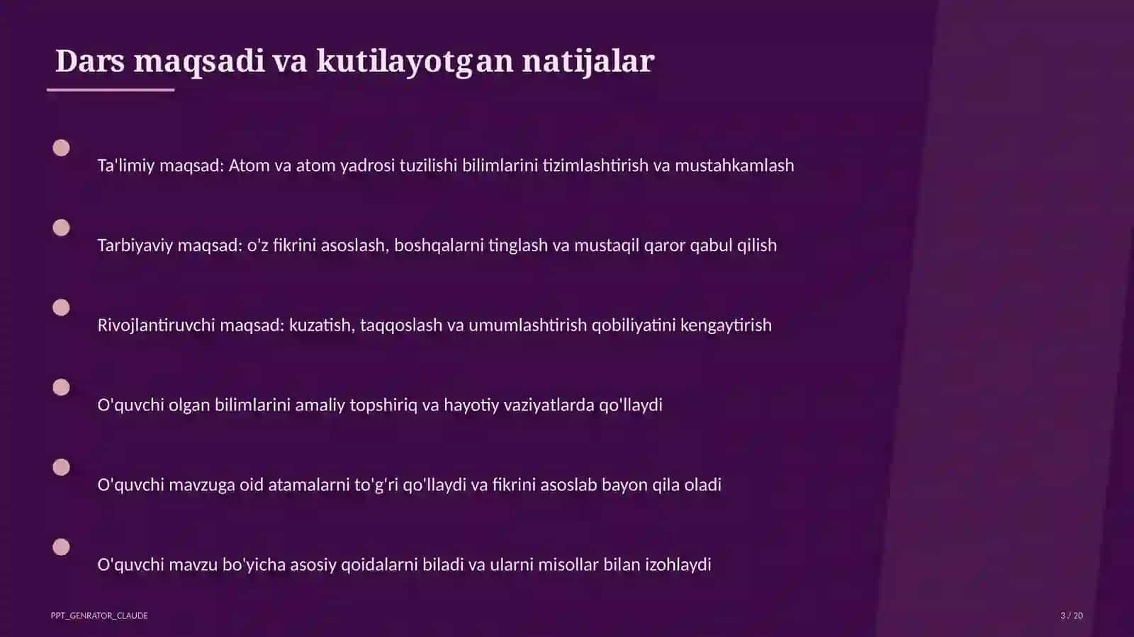 Atom va atom yadrosi tuzilishi (11-sinf) 3