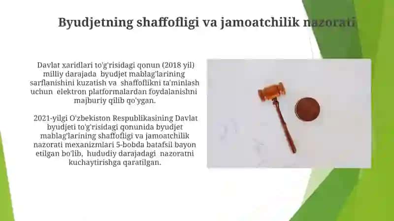 Davlat byudjeti va maqsadli jamgʻarmalar amal qilishning huquqiy asoslari 3