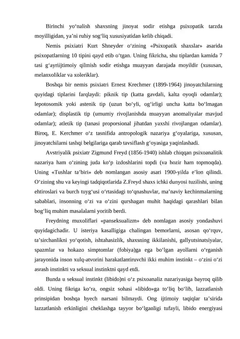 Jinoyatchilikning sababi ma’lum darajada shaxsning genetik xususiyati bilan bog‘liq ekanligi 3