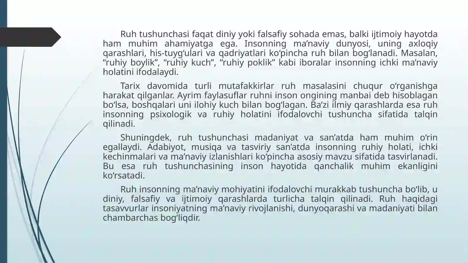 Ruh haqidagi ijtimoiy tushuncha va tasavvurlar 3