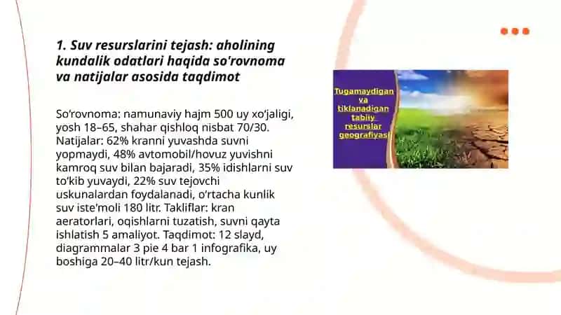 Tabiiy resurslardan oqilona foydalanish yo'llari 3