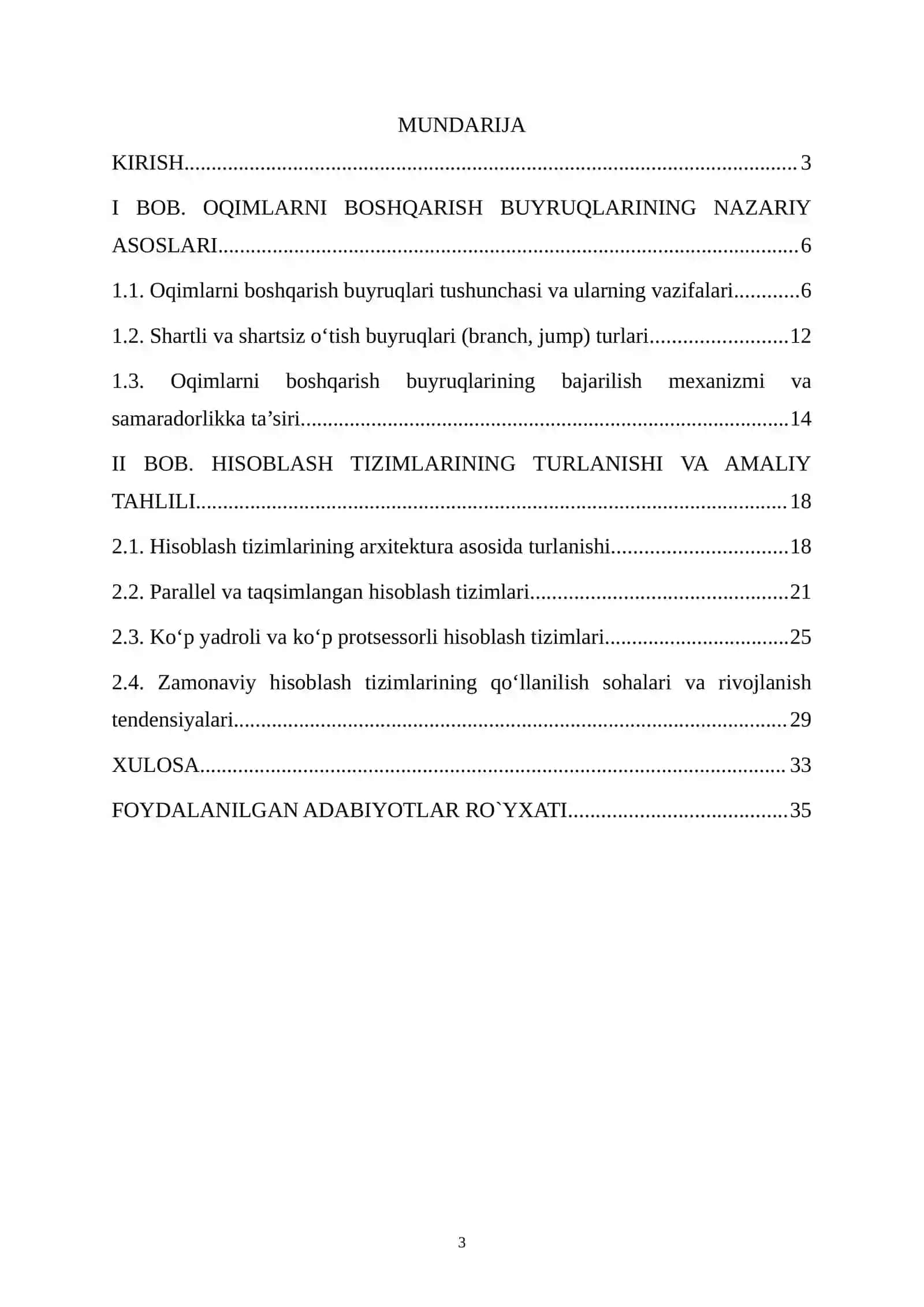 Oqimlarni Boshqarish Buyruqlari Turlari va Hisoblash Tizimlarining Turanishi 3