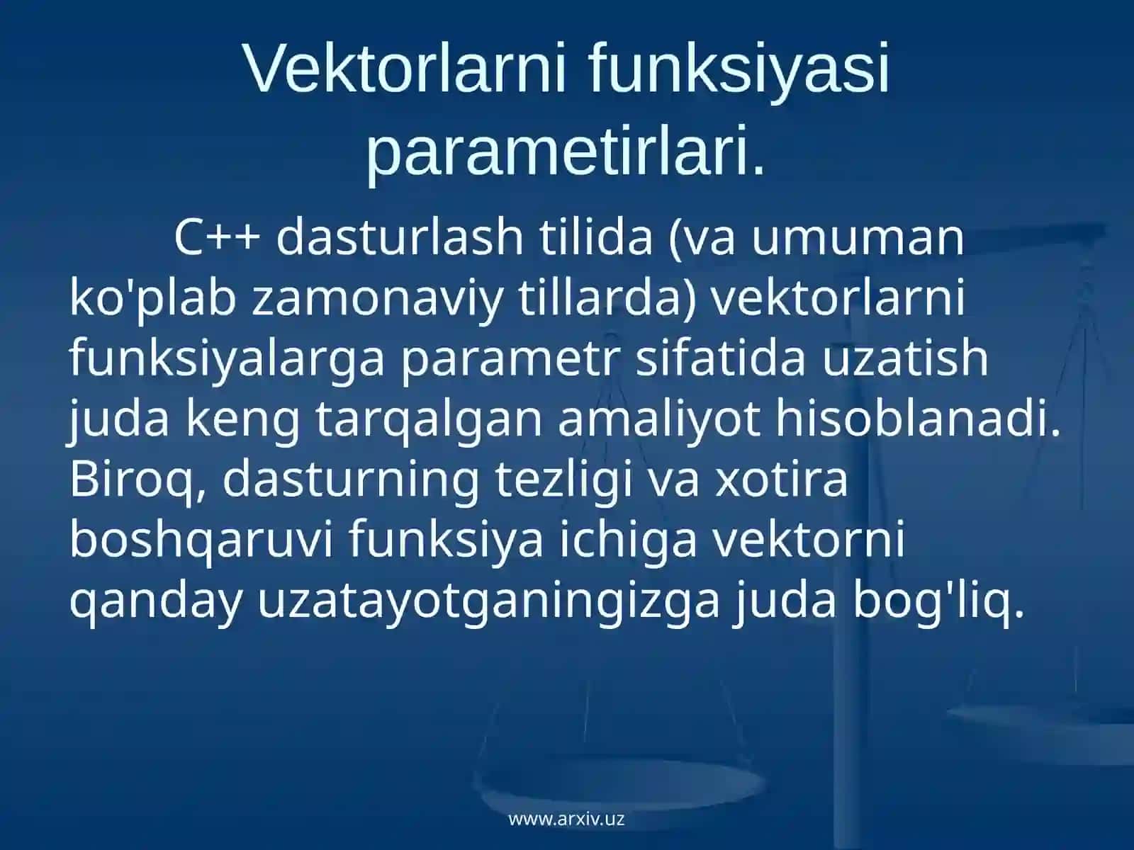 Vektorlarni funksiyasi parametirlari 3