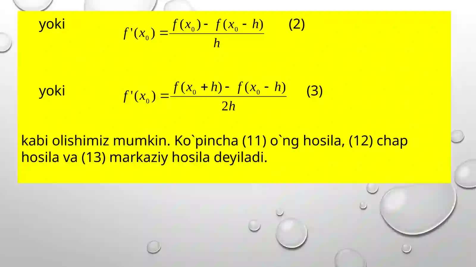 Sonlidifferensiallash 3