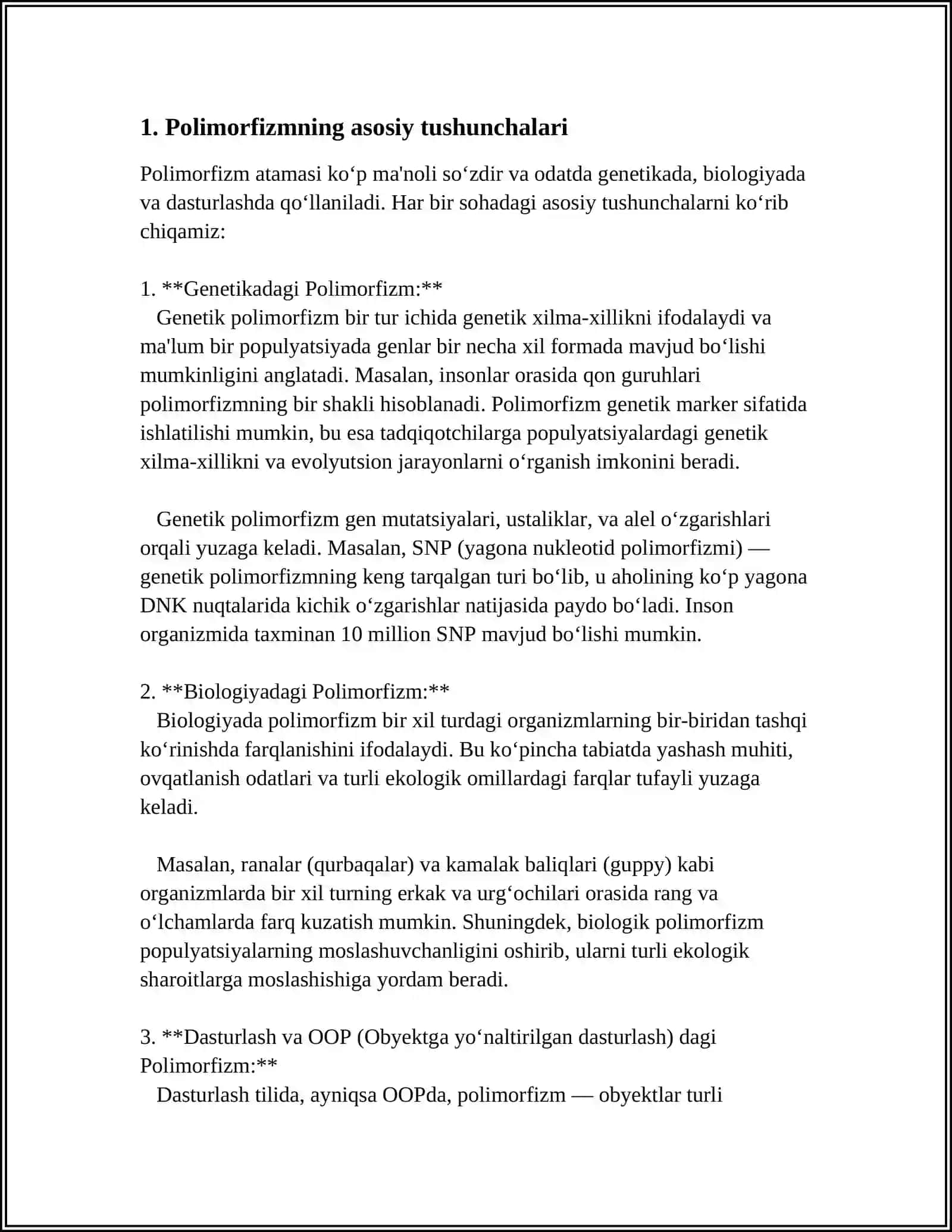 JAVA DASTURLASH TILIDA POLIMORFIZM 3