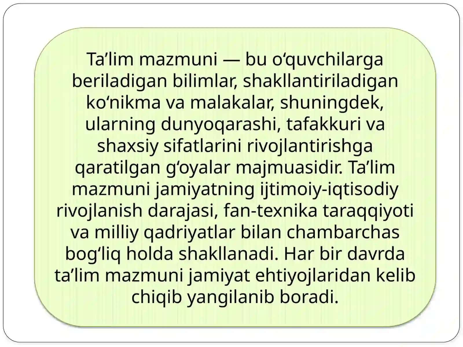 Ta’lim mazmuni.Uzliksiz ta'lim tendensiyalari haqida tushuncha 3