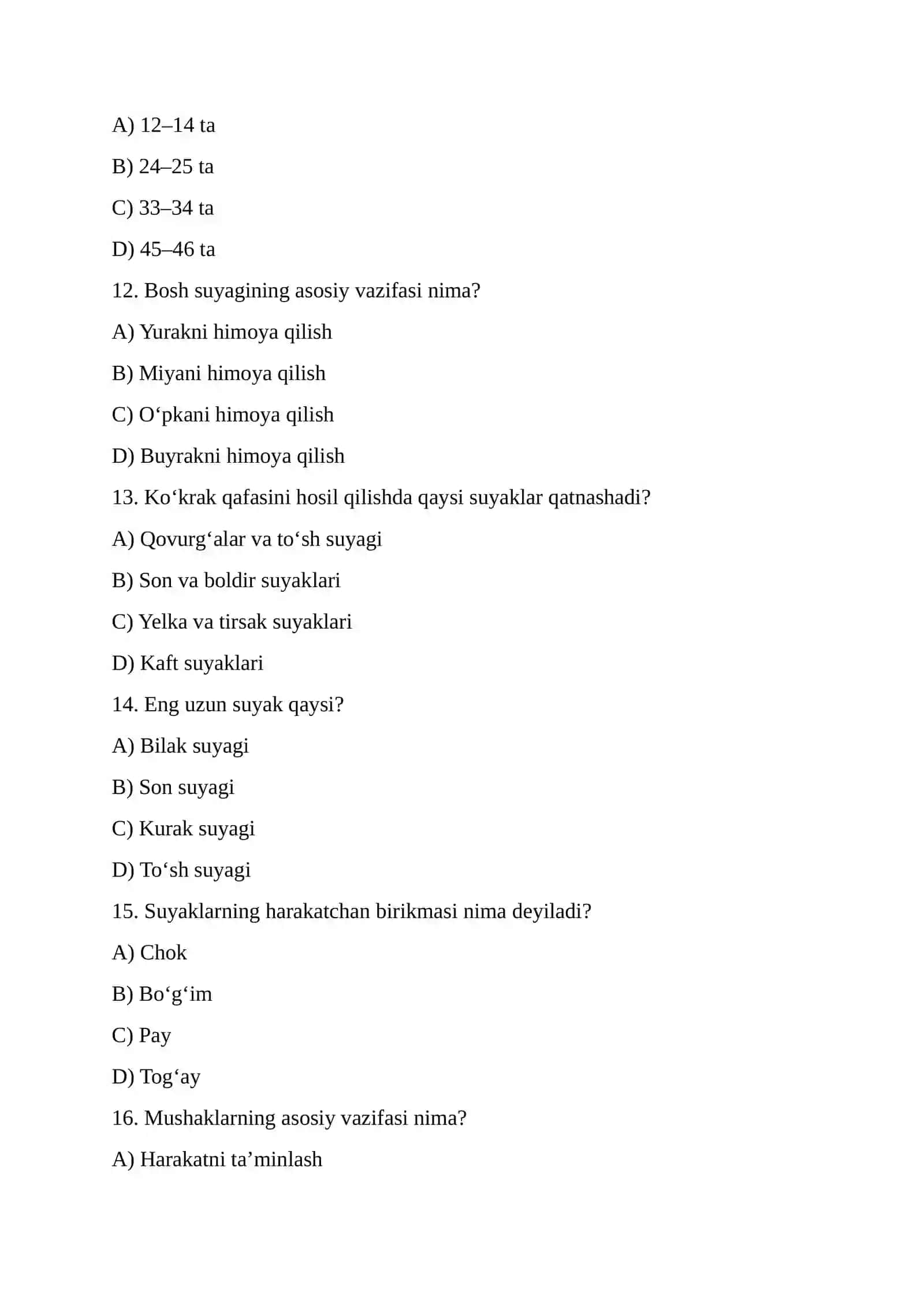 8-sinf Biologiya Testlar Javoblari 3