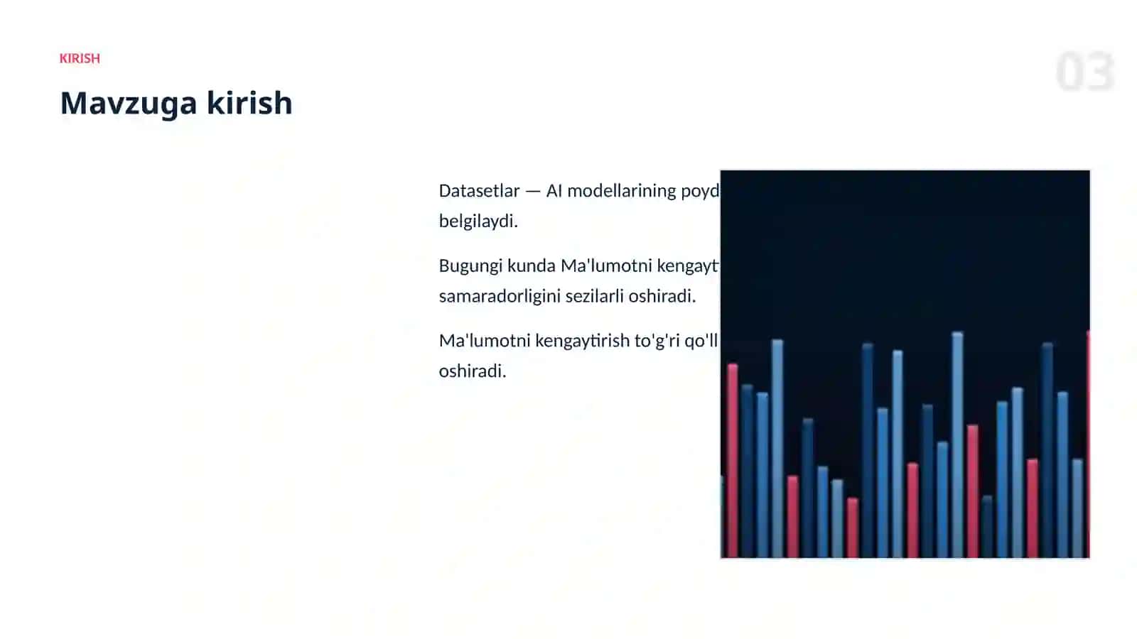 AI DATASETLAR VA MA'LUMOT 3