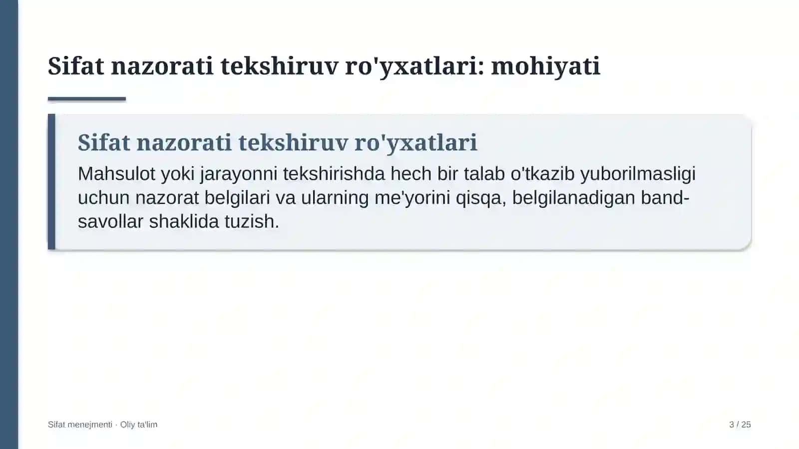 pul o'tkazmalari tizimlarida sifat nazorati tekshiruv ro'yxatlarini ishlab chiqish 7088 3