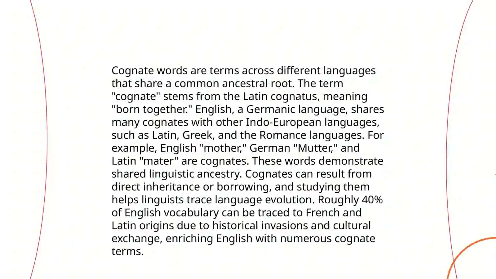 Differentiate between cognate words in English 3