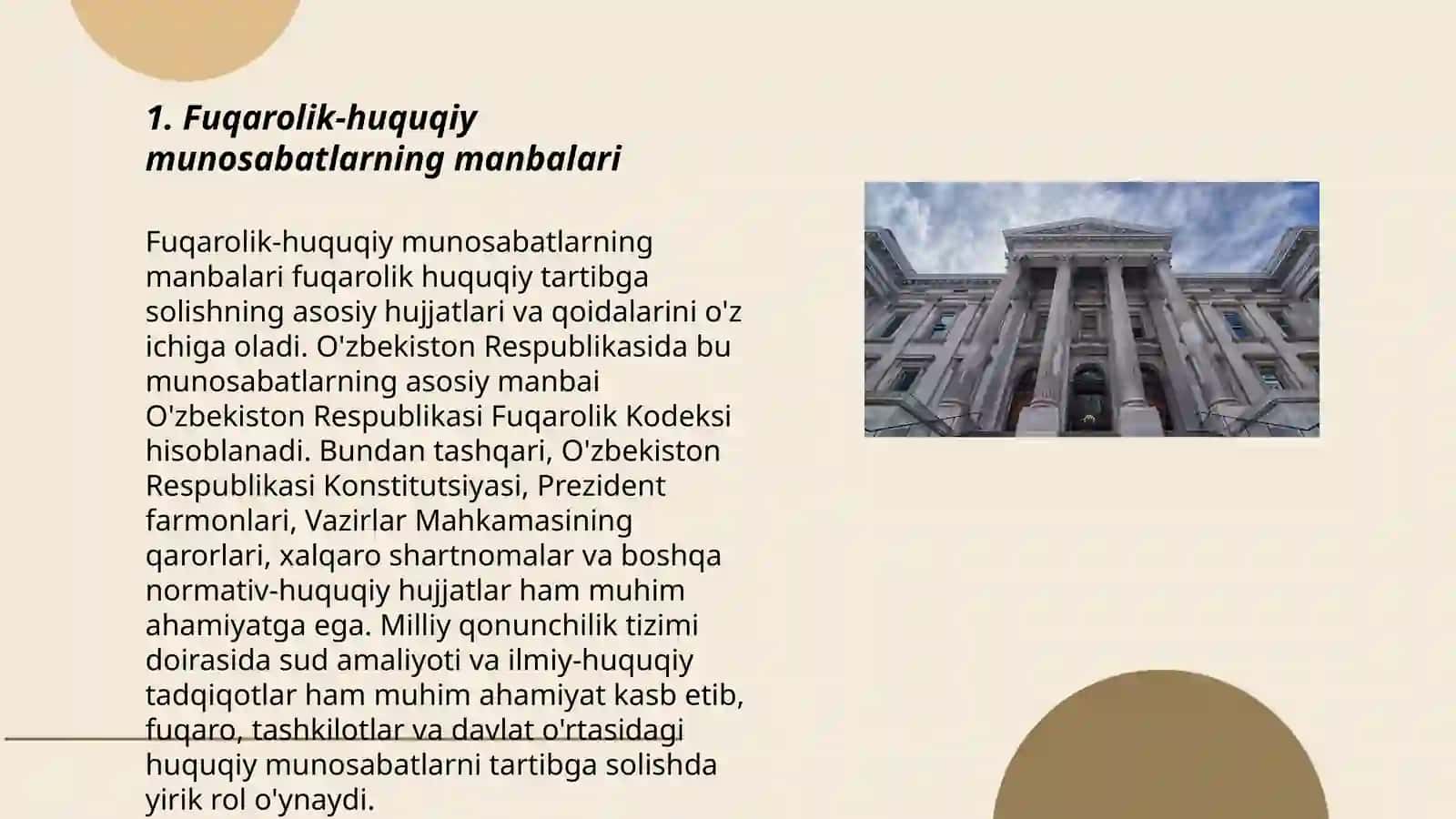 Fuqarolik-huquqiy munosabatlarning manbalari 3