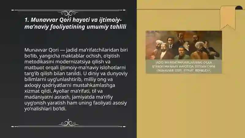Jadid maʼrifatparvarlarining oʻlka ijtimoiy-maʼnaviy hayotida tutgan oʻrni 3