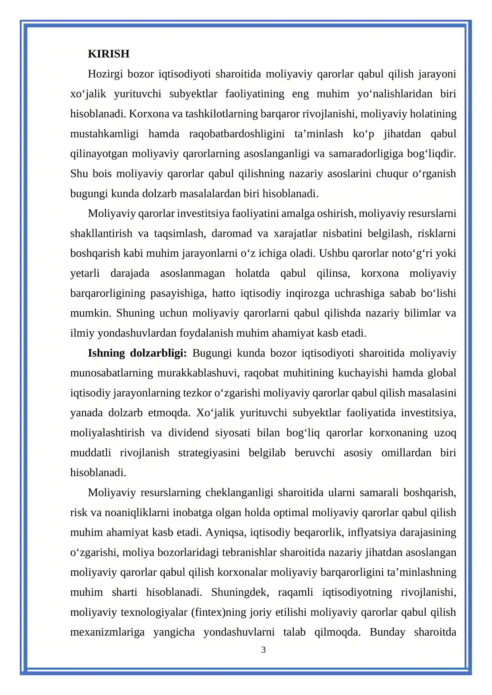 Moliyaviy qarorlar qabul qilishning nazariy asoslari 3