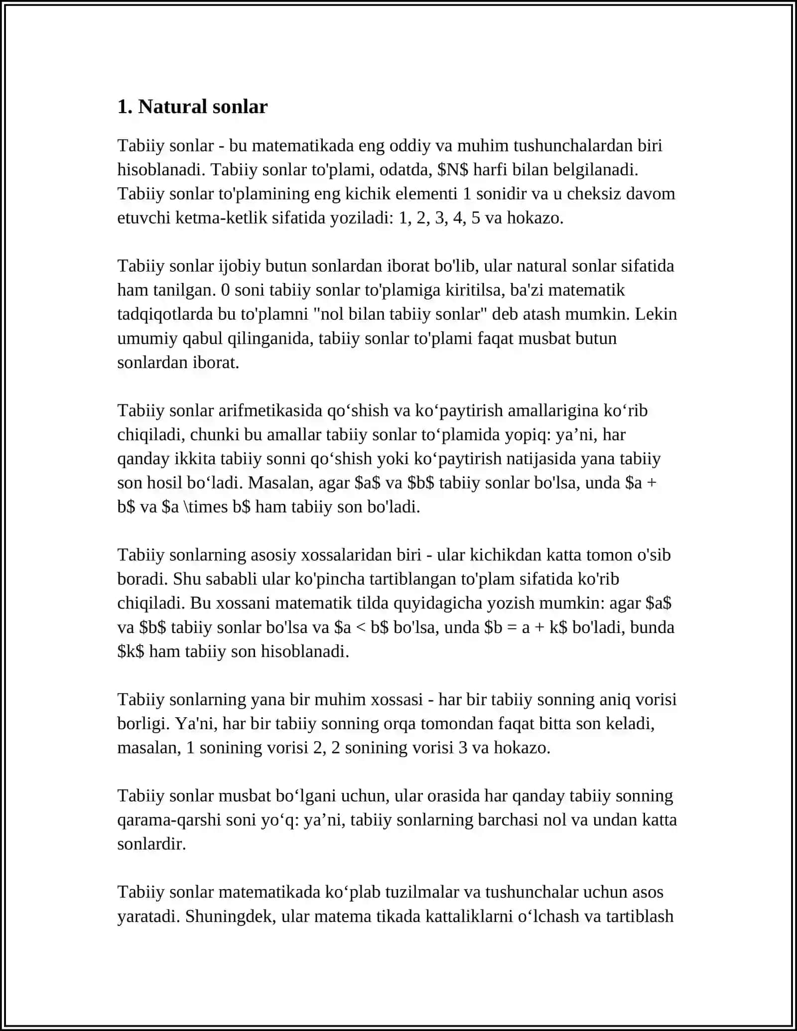 BoshlanĢich sinflar matematikasi tuzilishi va mazmuni 3