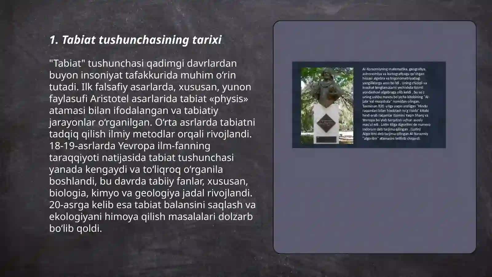 Tabiat tushunchasining tarixi 3