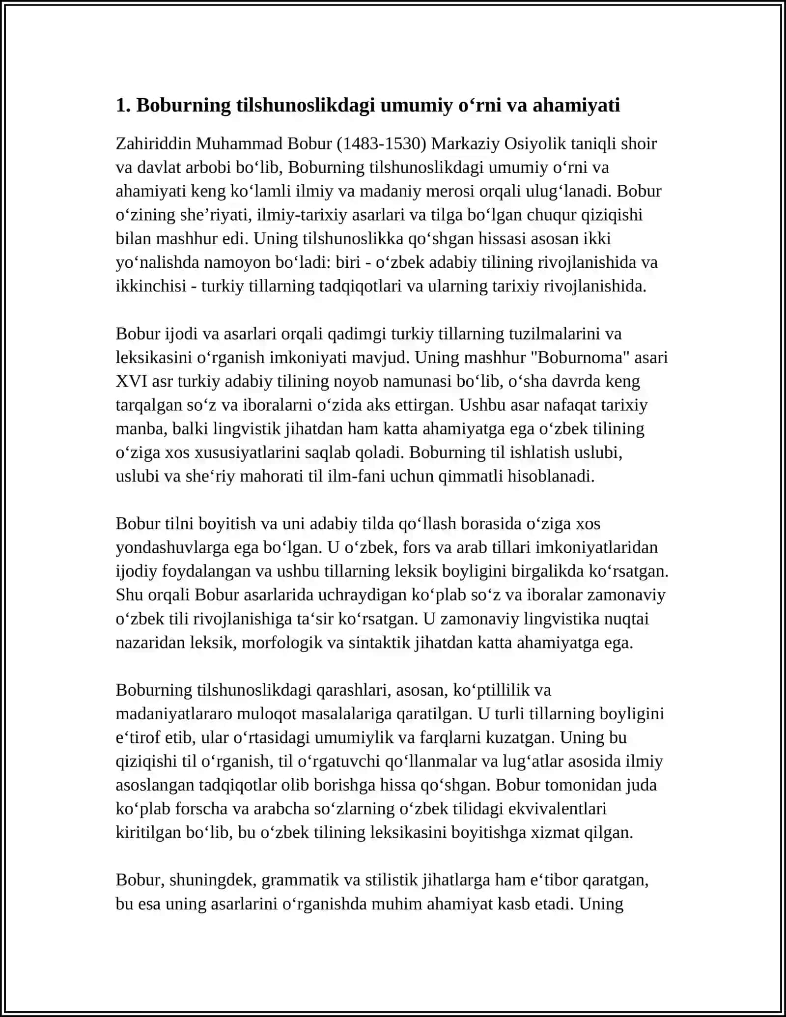 ZAHIRIDDIN MUHAMMAD BOBURNING TILSHUNOSLIKDAGI O‘RNI VA LINGVISTIK QARASHLARI 3