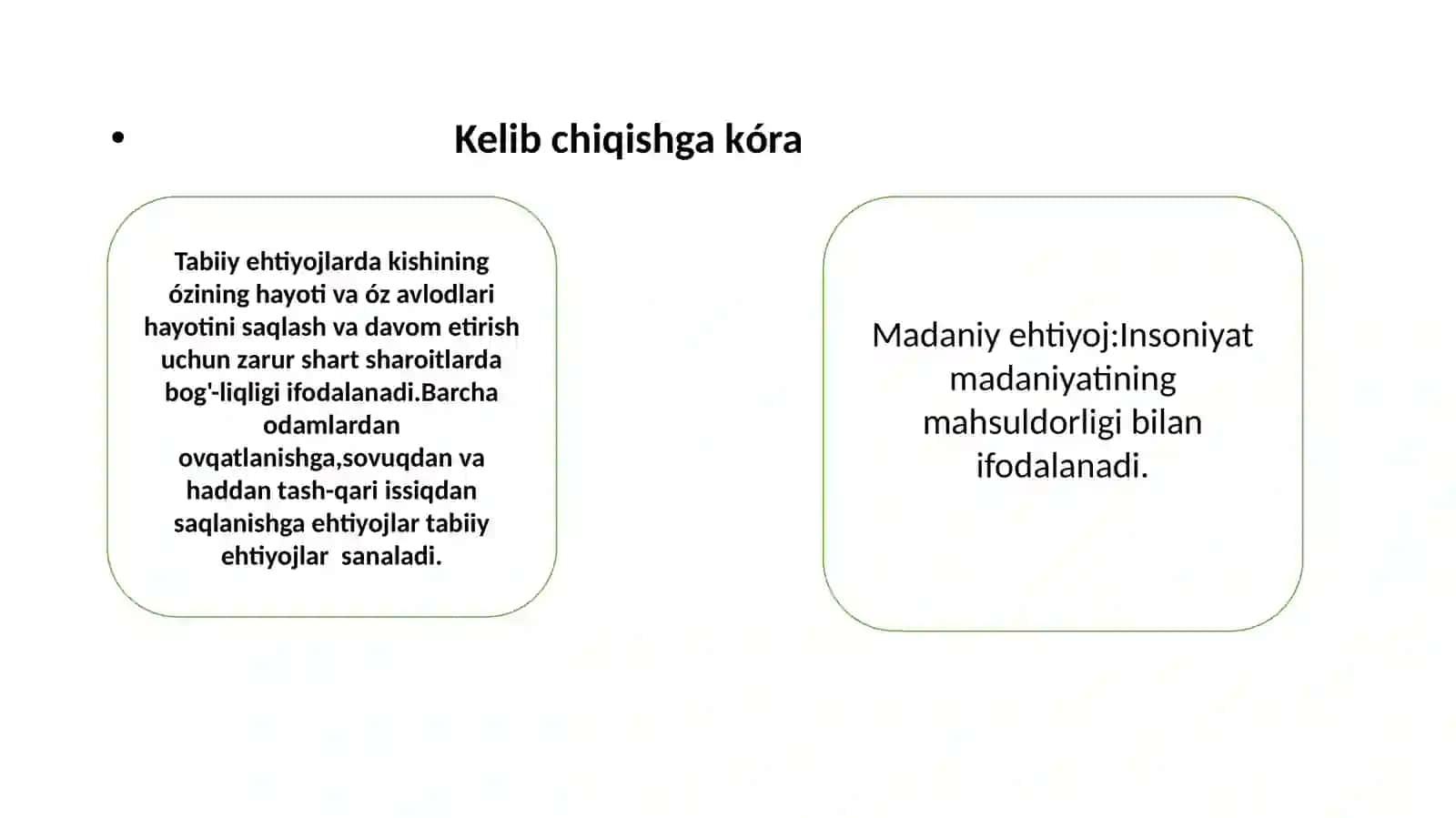 Ehtiyojlar klassifikatsiyasi 3
