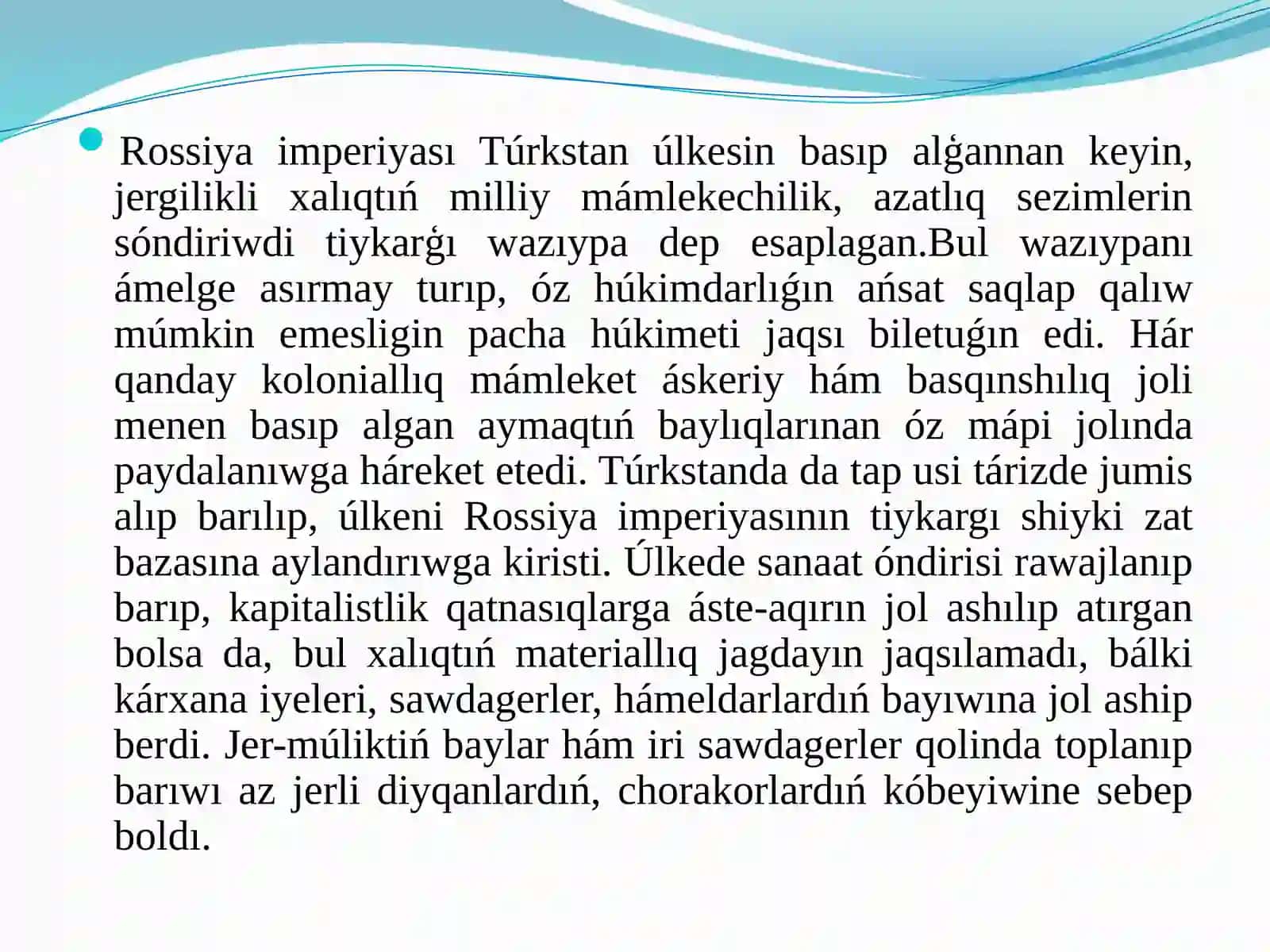 XIX asir aqiri – XX asir baslarinda milliy-azatliq háreketi geografiyasi 3
