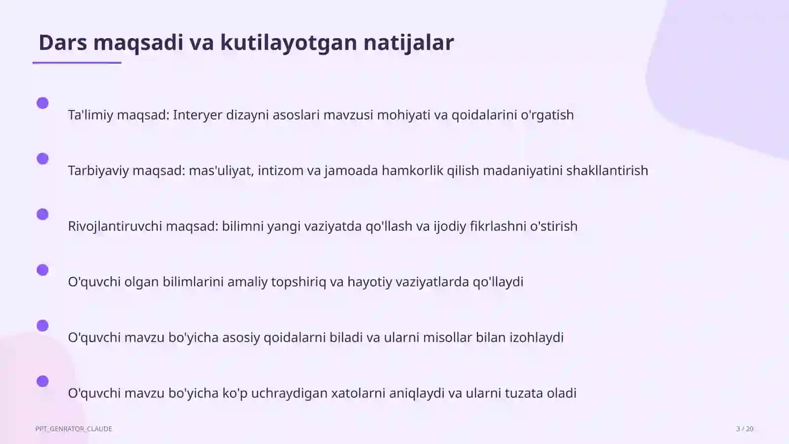 Interyer dizayni asoslari (8-sinf) 3