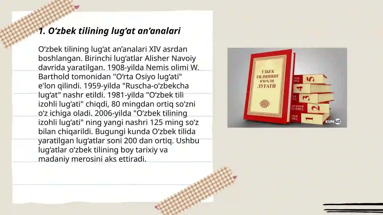 O‘zbek tilining lug‘at an’analari 3