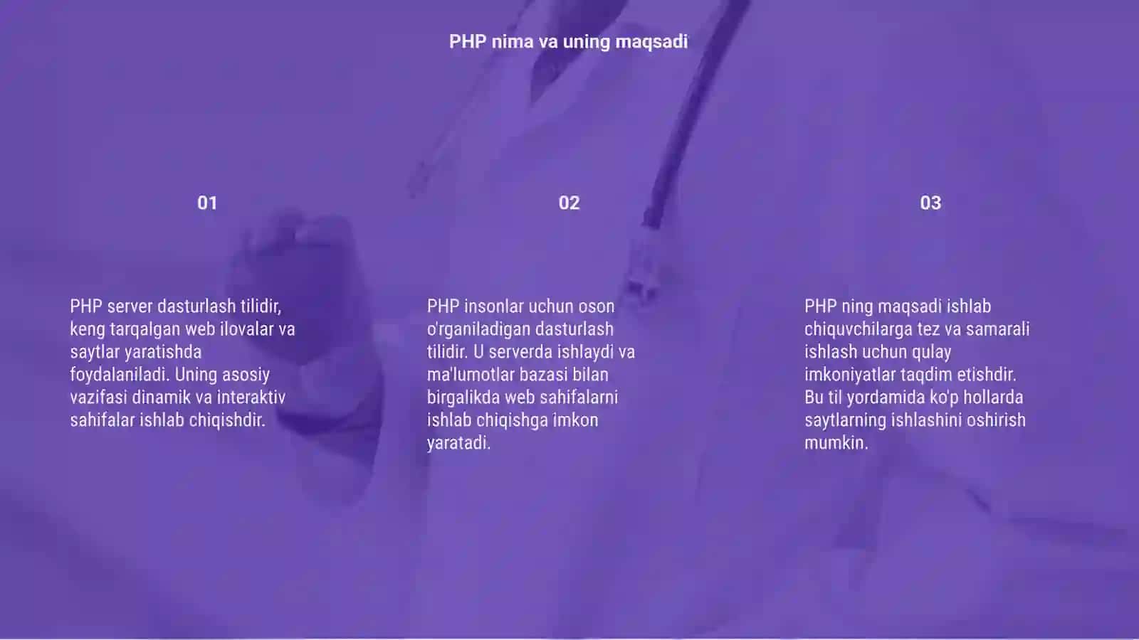 PHP da server dasturlash asoslari 3