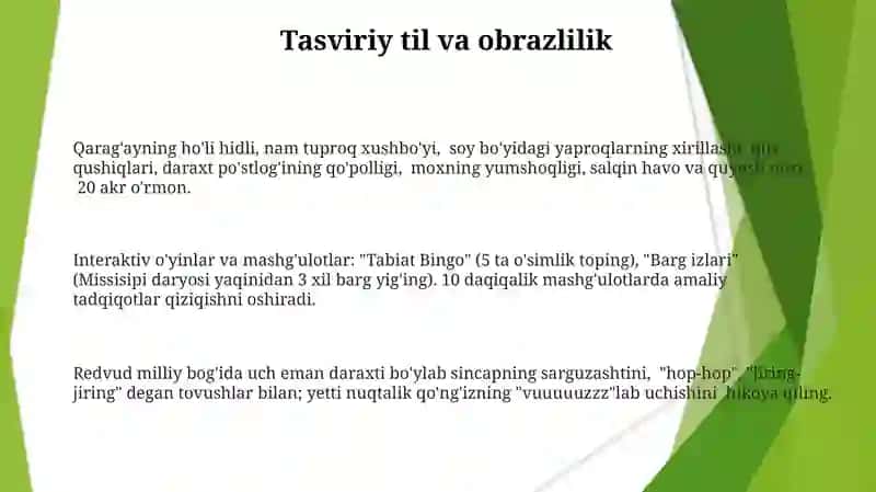 Bolalarni tabiat bilan tanishtirishda ogʼzaki metoddan foydalanish va uning mohiyati 3