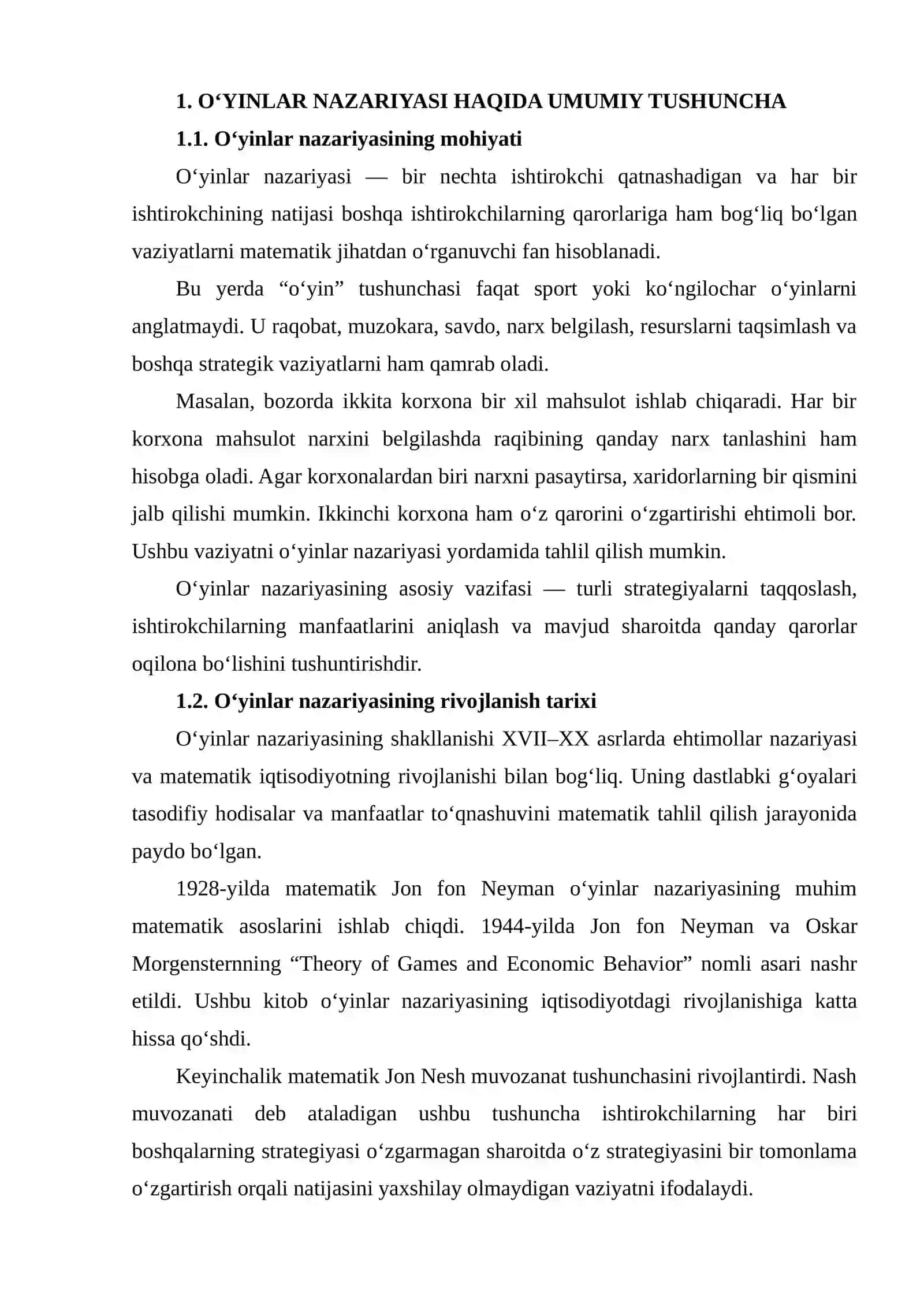 O‘YINLAR NAZARIYASI 3