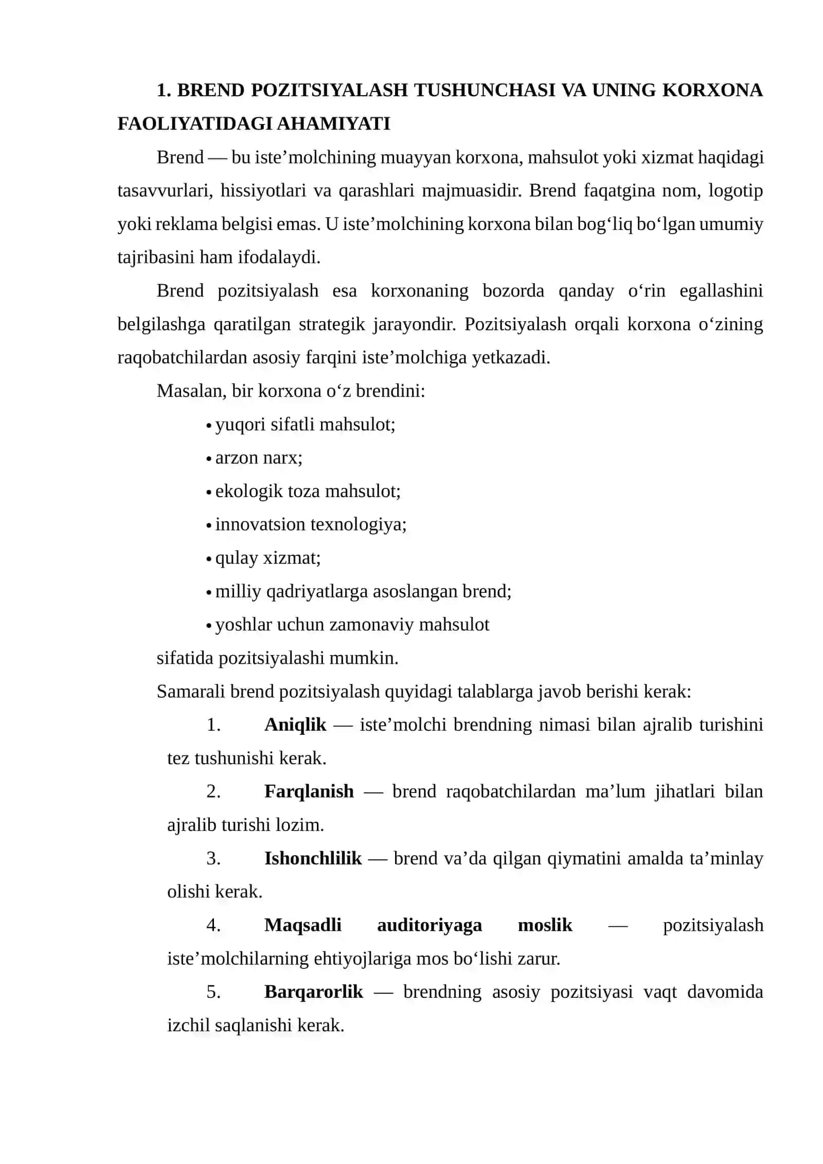 PERSONA, PERCEPTUAL MAP VA SWOT TAHLIL ASOSIDA KORXONANING BREND POZITSIYALASH STRATEGIYASINI ISHLAB CHIQISH 3