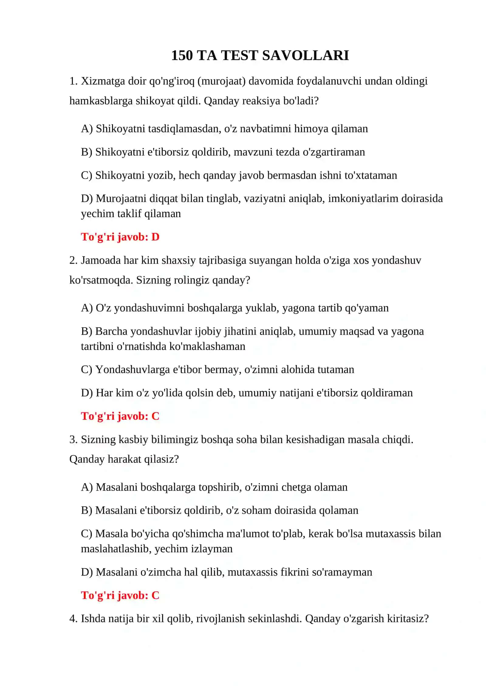 BOJXONA PSIXOLOGIK TEST SAVOL-JAVOBLARI 3