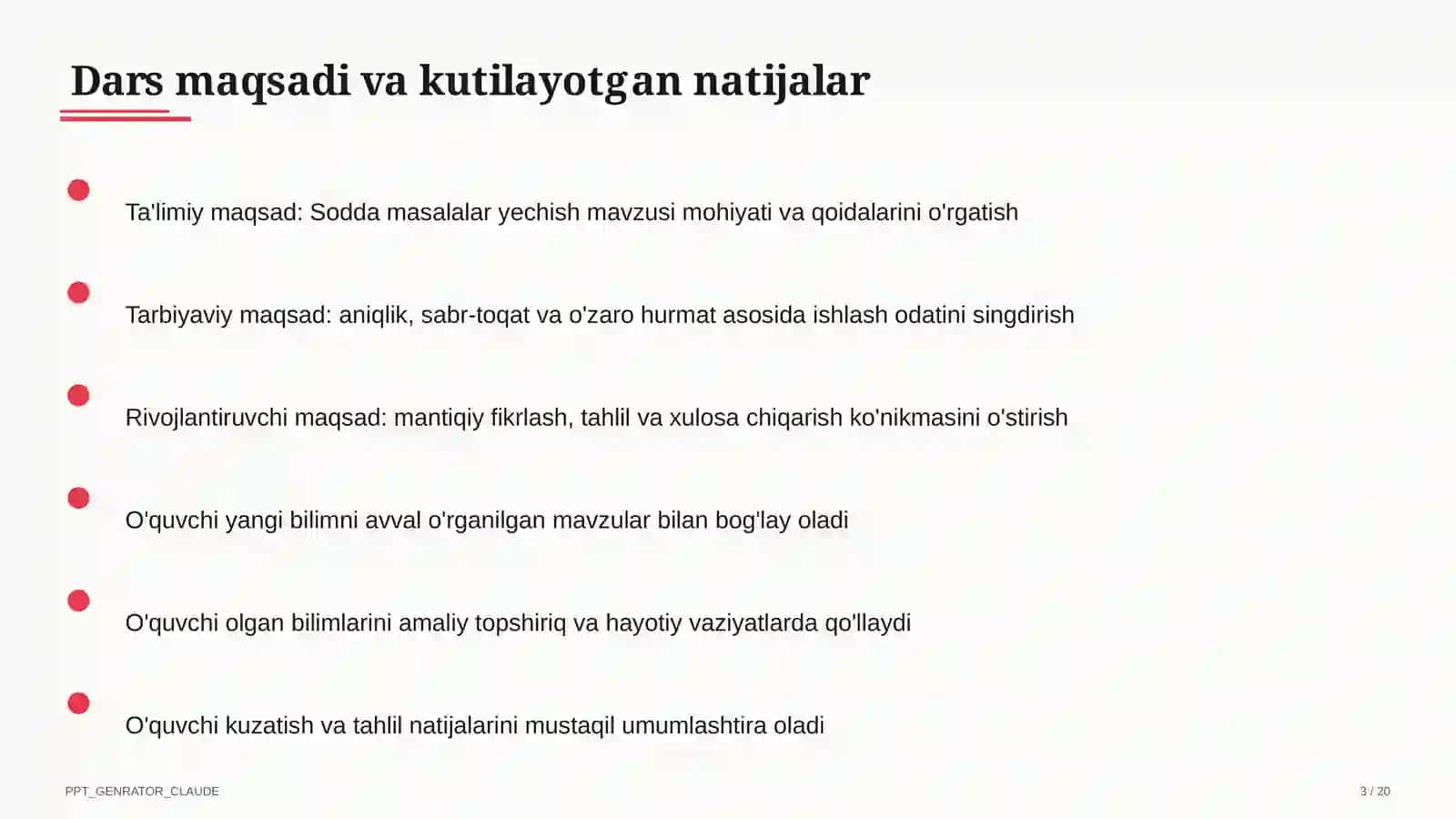 Sodda masalalar yechish (1-sinf) 3