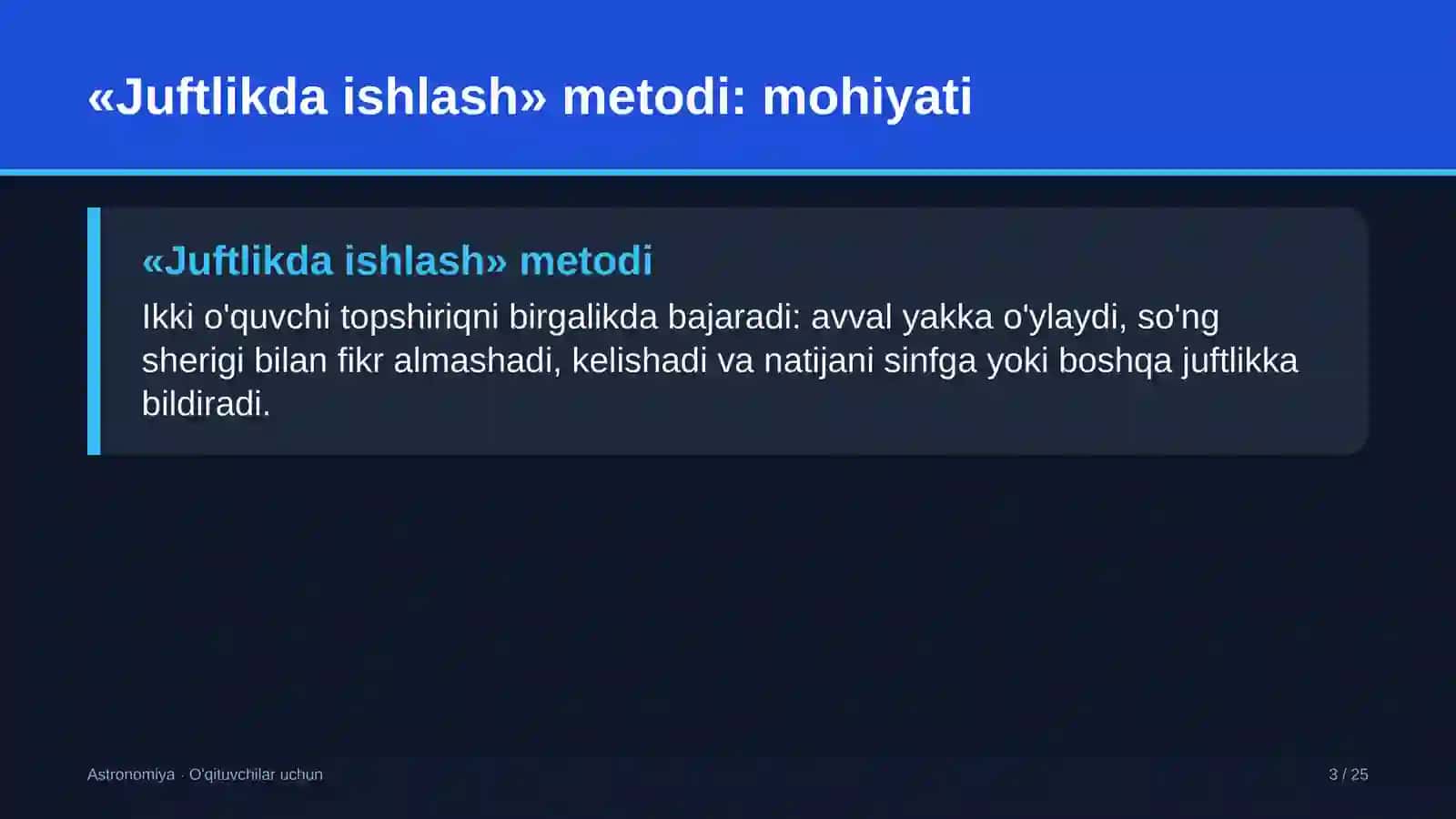 astronomiya darslarida juftlikda ishlash metodidan foydalanish 2150 3
