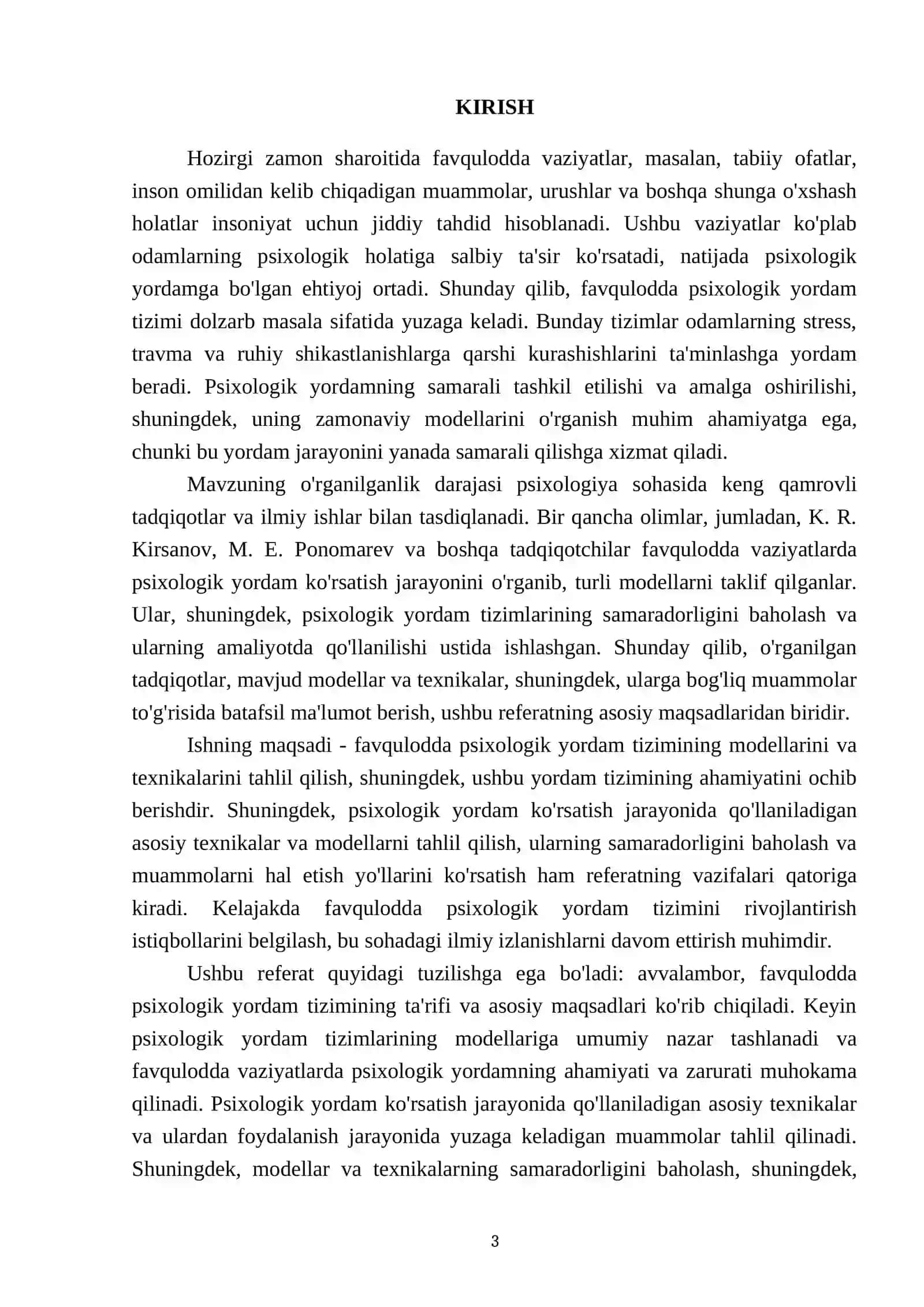 Favqulodda psixologik yordam tizimi: modellar va texnikalar 3