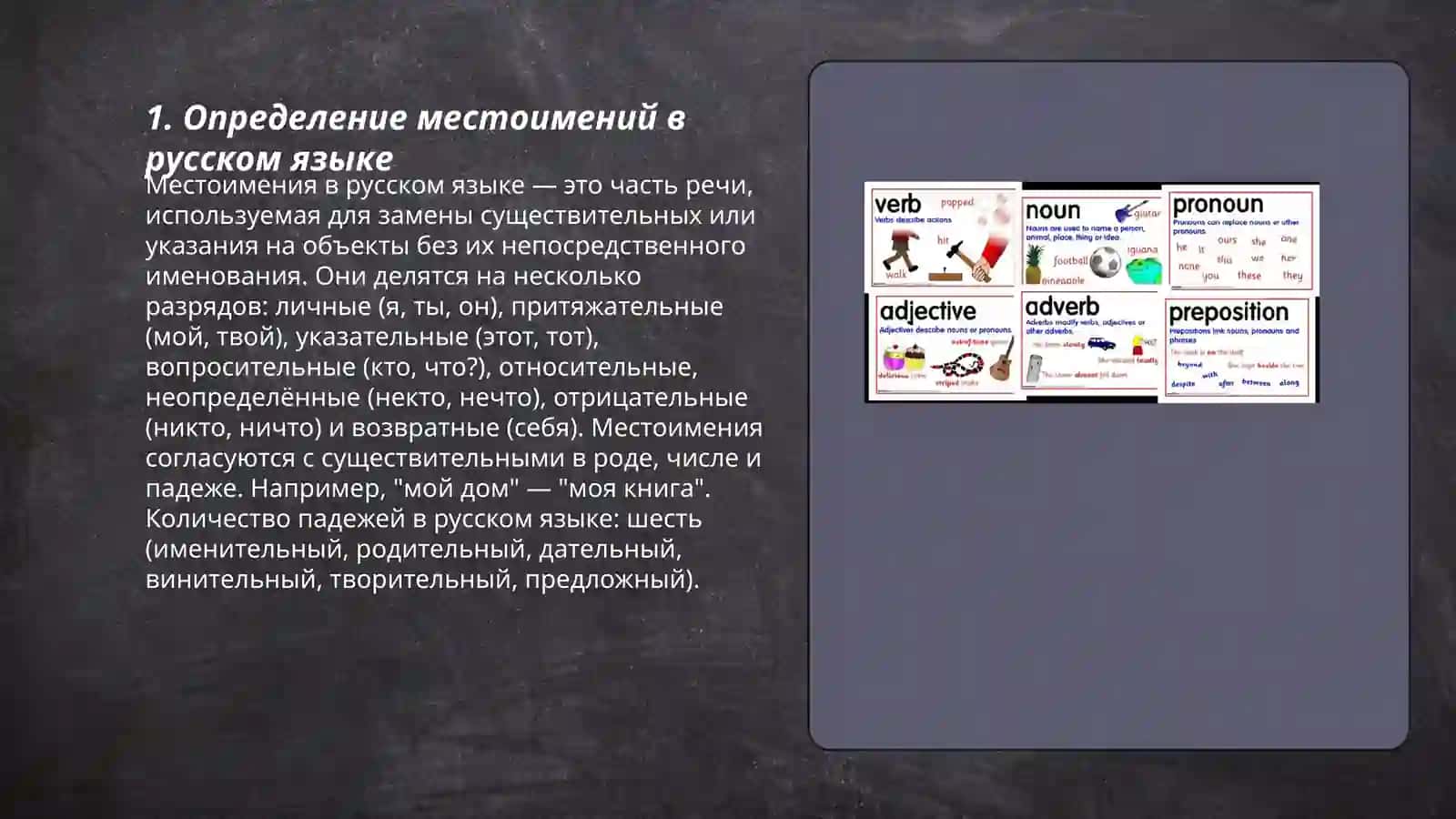 Местоимение как часть речи. Мое хобби 3
