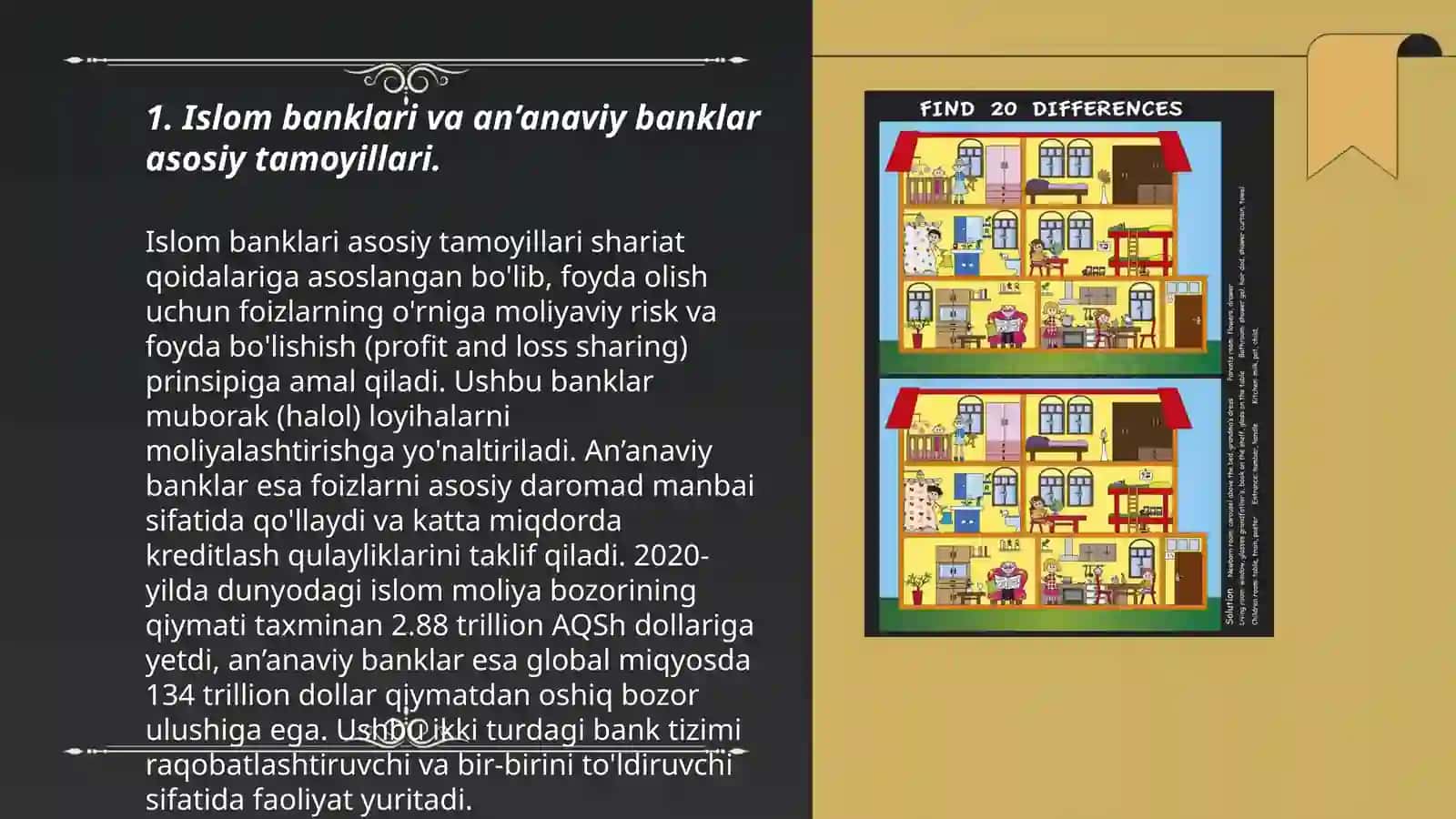 Islom banki va an’anaviy banklar o’rtasidagi farqlar 3