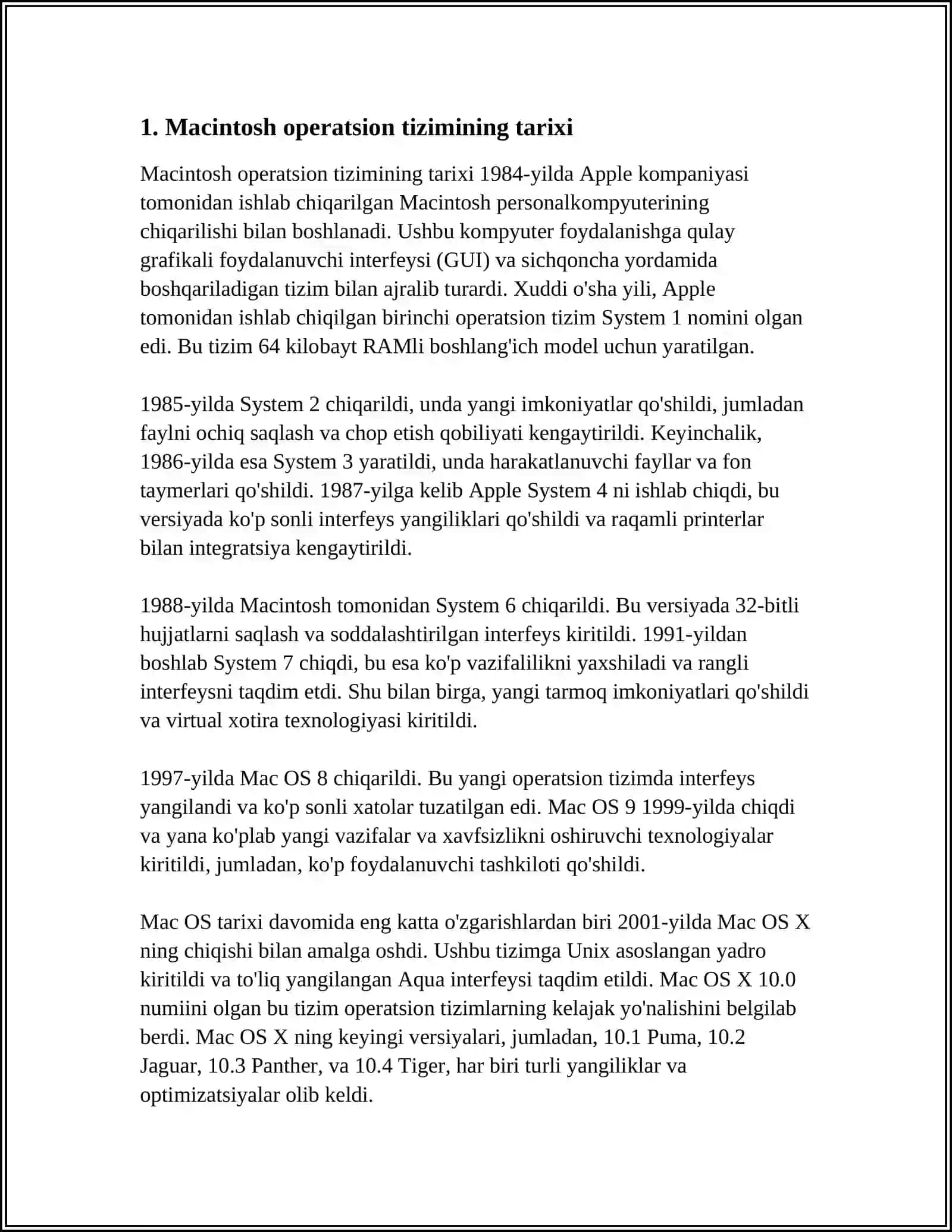 APPLE MACINTOSH OPERATSION TIZIMINING UMUMIY TA'RIFI 3