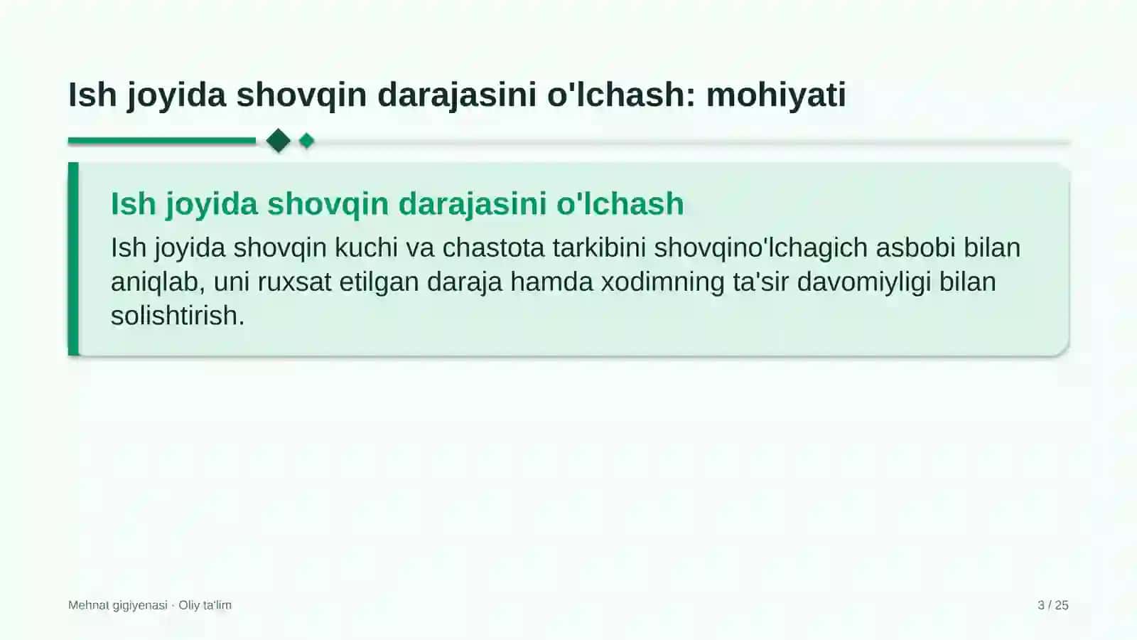 Elektron hukumat tizimida ish joyida shovqin darajasini o'lchash 3