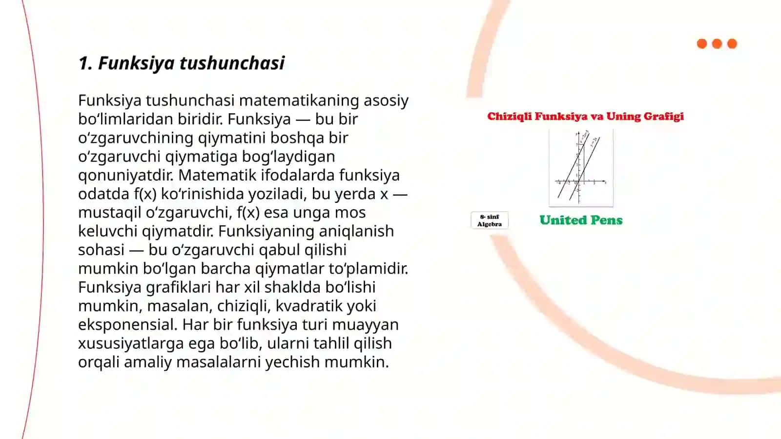 Funksiya va uning kôrinishlari.Asosiy element funksiyalar. Zafarova Shahzoda 3