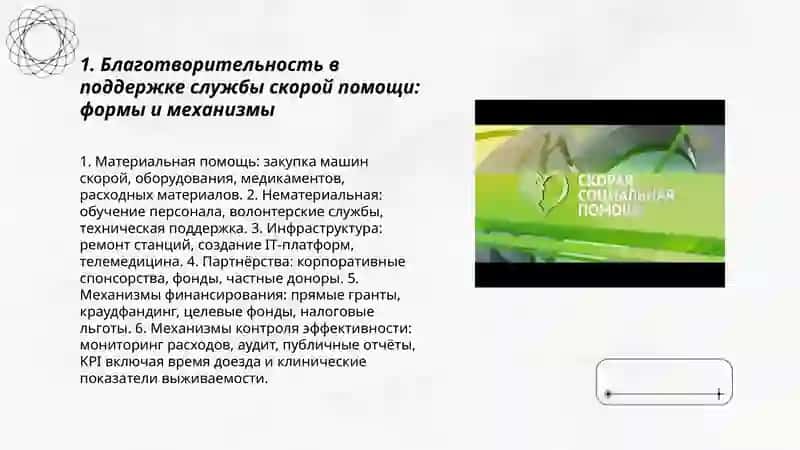 Благотворительность. Служба скорой помощи 3